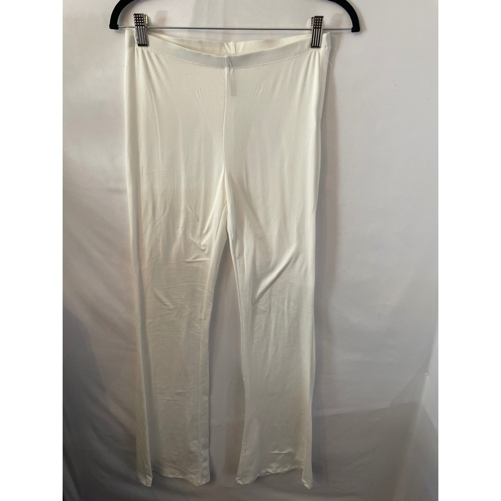 K TOO White Flare Leg Yoga Lounge Pants Size Medium High Rise Stretch